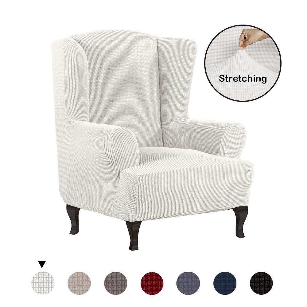 Ohrensessel-Schonbezug, Stuhlhussen für Ohrensessel, Schonbezüge, 1 Stück, Stretch-Sofabezug, Möbelschutz, Spandex, Jacquard, Karomuster D36xW32xH45 inch