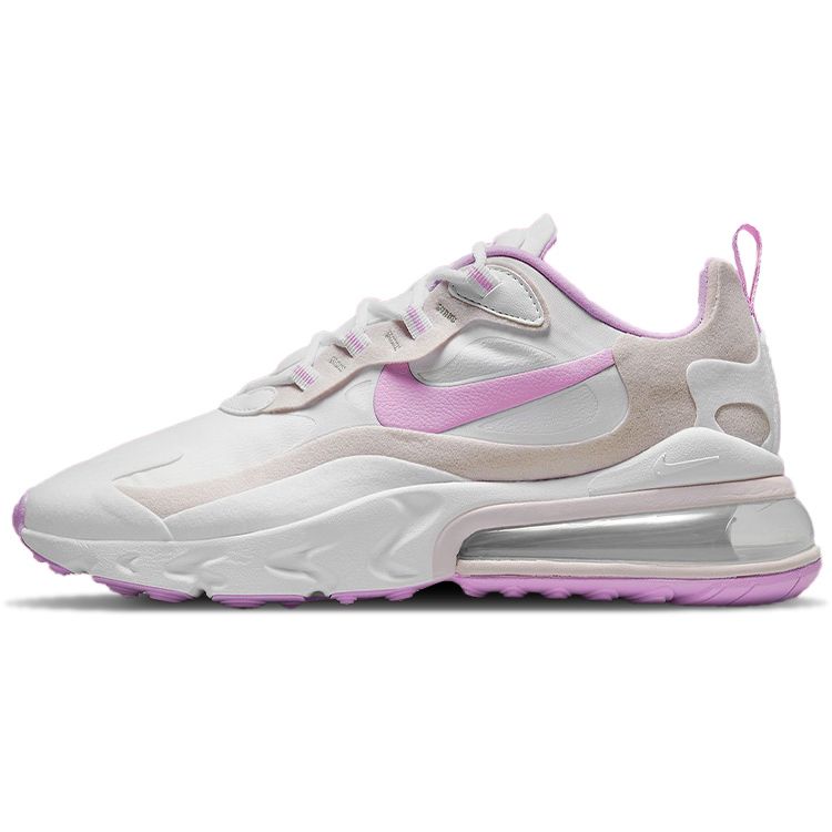 Nike Air Max 270 React Retro Bequeme Strapazierfähige Low Top Luftkissen Laufschuhe Damen Sneaker Off-White Lila CZ1609-100 36.5