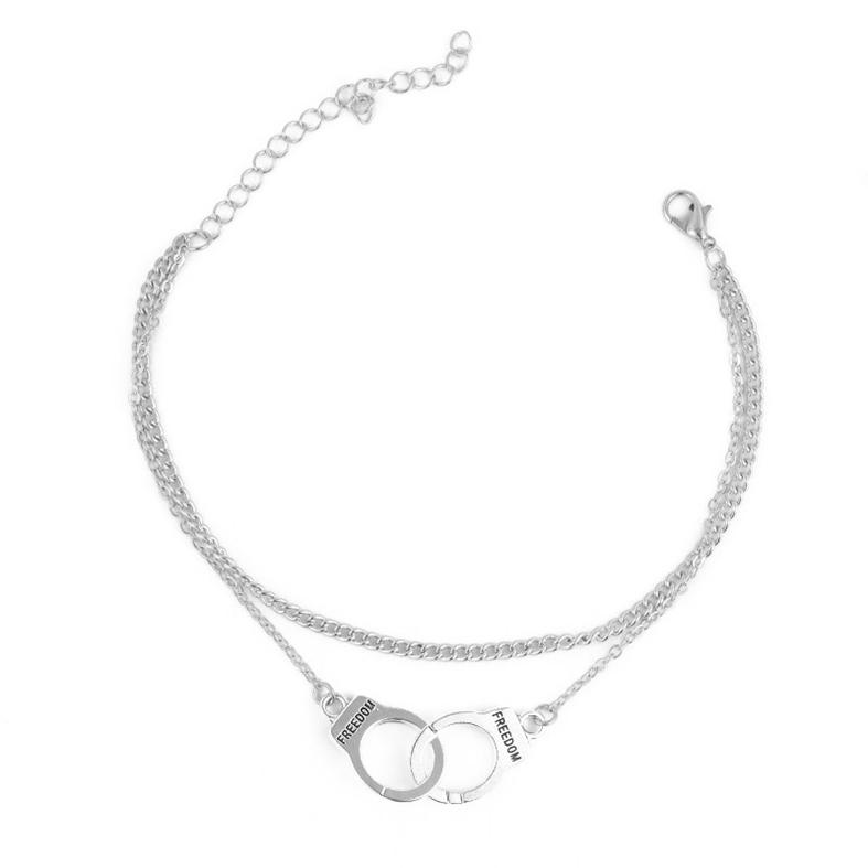 Mode Frauen Böhmischen Stil Fuß Kette Schmuck Doppelschicht Beliebte Strand Fußkettchen 1PC silber