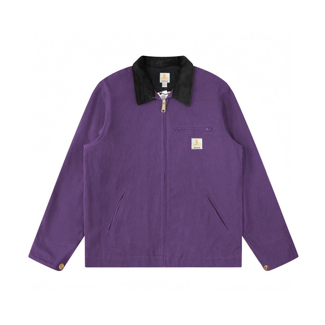 2025 Detroit Retro Vintage Canvas Jacke, Frühling/Herbst Arbeitskleidung für Herren, Stil J001 Small violett