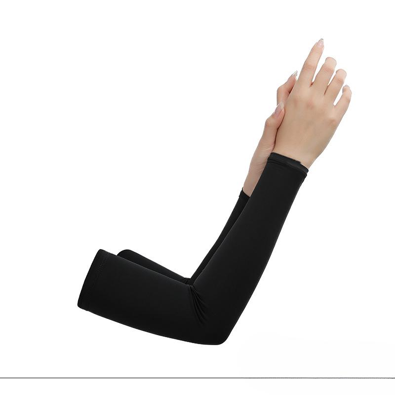 Sommer Sonnenschutz-Ärmel für Damen für den Außenbereich, Fahren und Reiten, UV-Schutz, Lang, Atmungsaktiv, Verlängerter Armschutz, Eis-Seiden-Ärmel beige