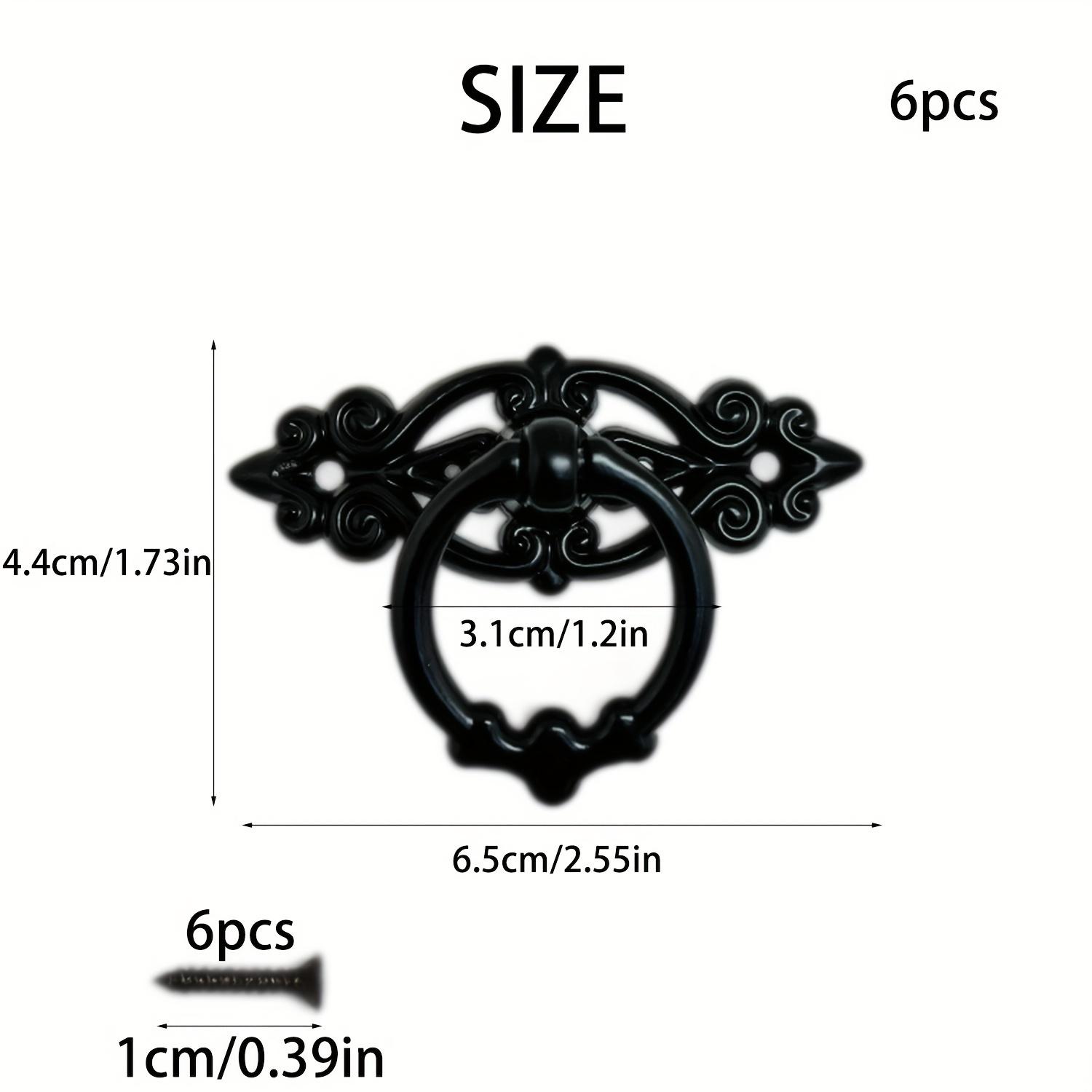 Türgriffe für Küchenschubladen und -schränke im Vintage-Stil, aus Zinklegierung, für Kleiderschränke, Möbelgriffe, Hardware mit Schrauben, 6 Stück 6pcs+6pcs(screws)