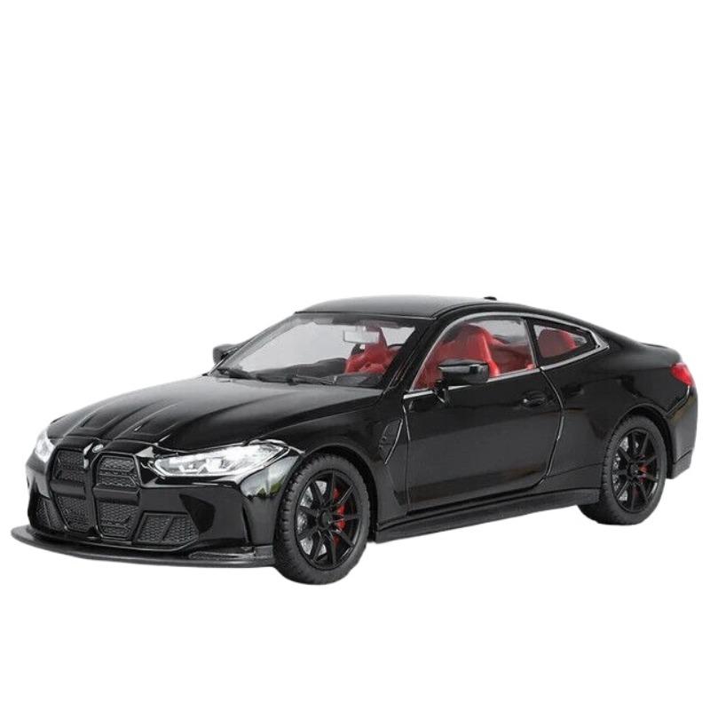 1/24 BMW M4 Coupé Sportwagenmodell aus Legierung, Druckgussmetall, Rennwagen, Modelle, Simulation, Sound/Light-Kollektion, Kinderspielzeug, Geschenk 1/24-Size:21*9.5*5cm schwarz