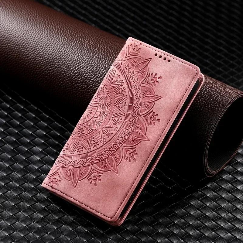 Luxus Mandala Muster Magnetische Handyhülle Für Samsung Galaxy S24 S23 S22 S21 Ultra S20 FE S21FE S8 S9 S10 Plus Hülle S10 rosa