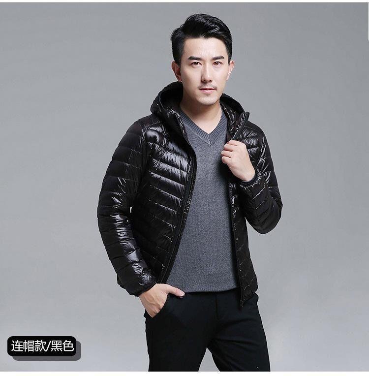 Herbst Winter Daunenjacke Herrenmode Mit Kapuze Superleicht Warm Schlank Mantel Daunenjacke Herrenmantel M