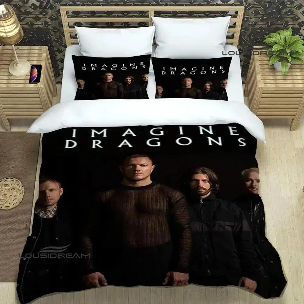 Rockband Imagine Dragons Bettwäschesets Exquisites Bettzubehör-Set Bettdeckenbezug Bettdecken-Set Bettwäscheset Luxuriöses Geburtstagsgeschenk EU Single(135*200cm)3pcs