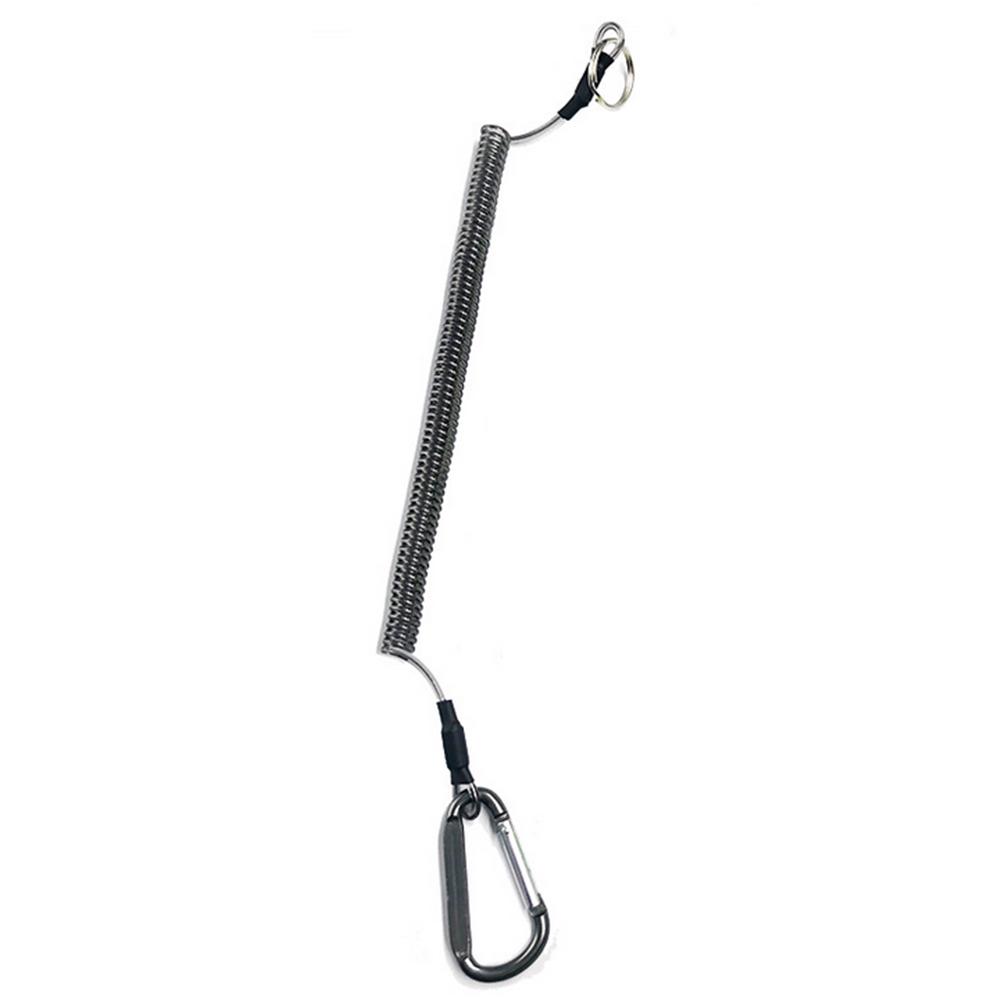 Spiralförmiges Schlüsselband, Angel-Schlüsselband, 1,5 m, einziehbar, Sicherheitsfeder, Spiralseil, Schlüsselanhänger-Zubehör