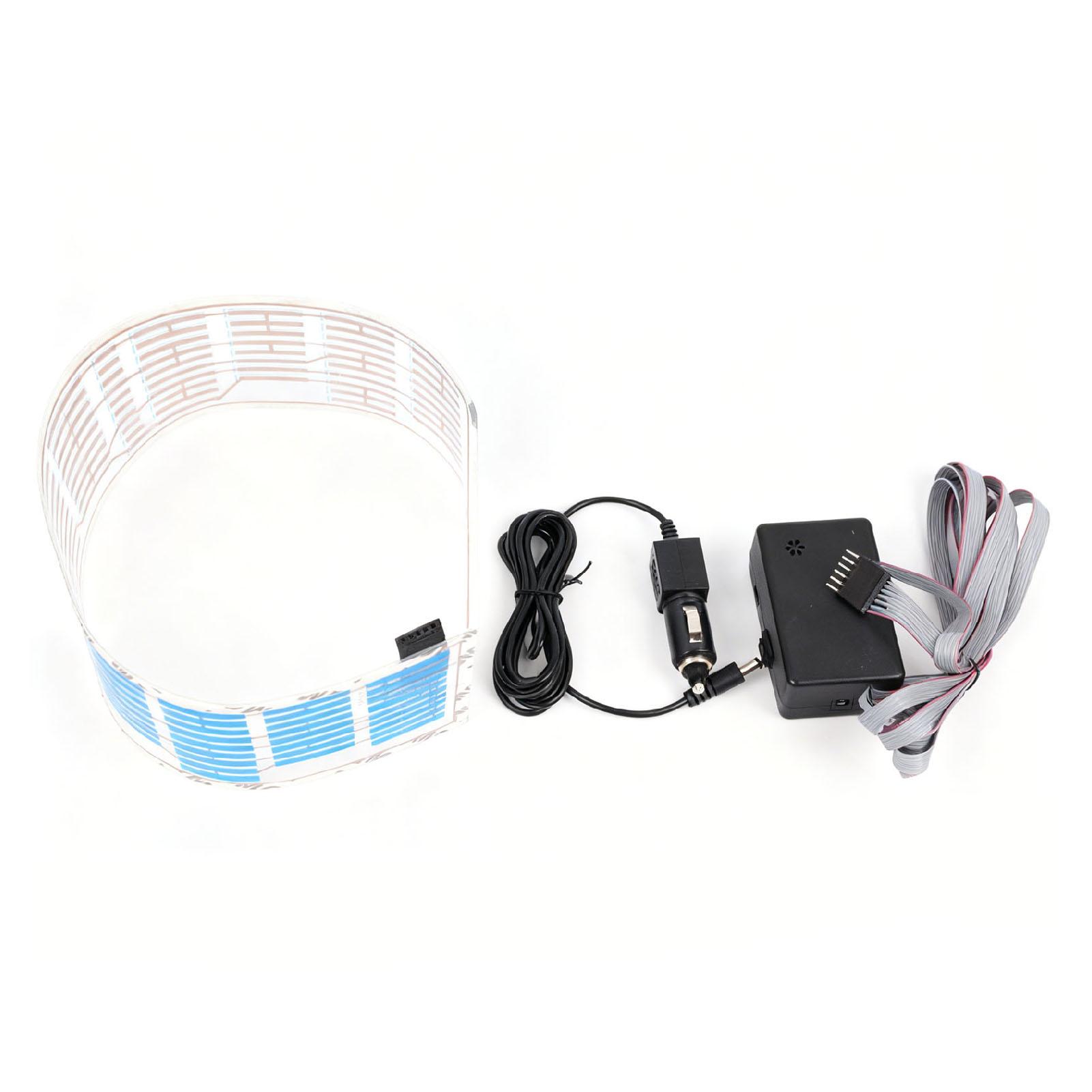 45x11cm Musikrhythmus LED-Lampe Schallaktivierter Autoaufkleber Leuchtet Blau für Heckscheibe