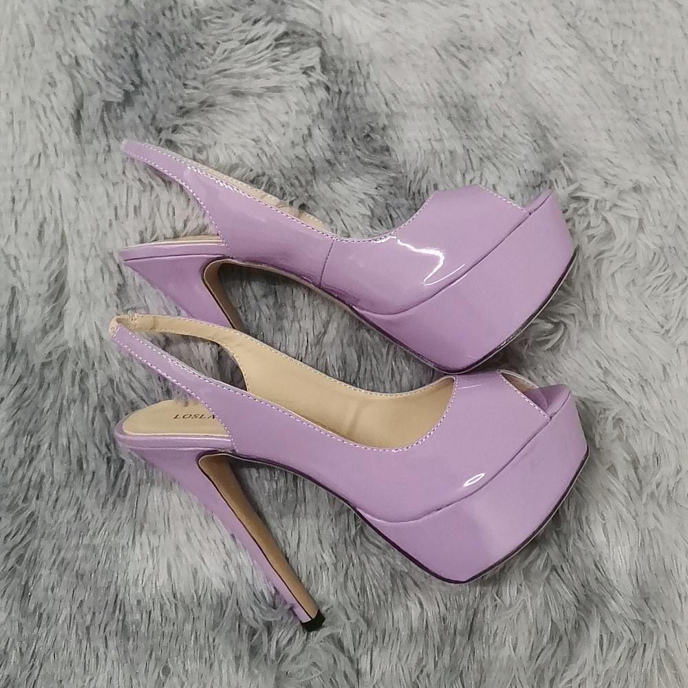 Frauen Sandalen Sexy 14CM Super High Heels Offene spitze Plattform Sandalen Gladiator Party Kleid Rote Hochzeit Schuhe 37 licht lila