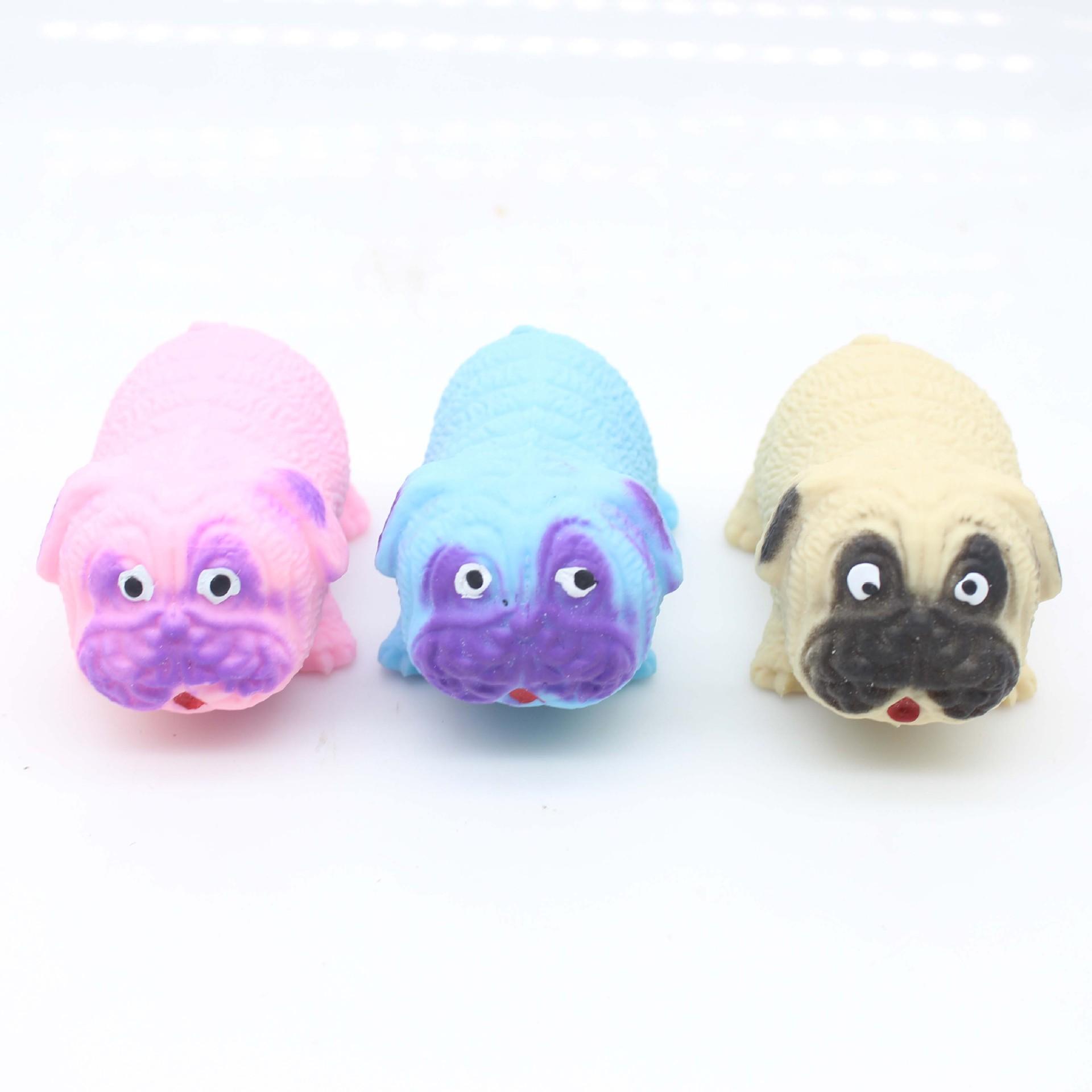 Quetschbarer Mops Hund Anti-Stress-Spielzeug TPR Fidget Kneten Lustige Stressbewältigung Geschenk Für Kinder Erwachsene 1 Stück J166