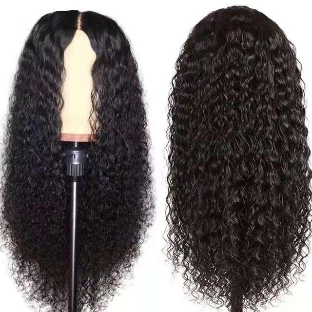 Wellig Perücken Deep Wave Lace Frontal Perücken Brasilianisches Haar Perücken für Schwarze Frauen Naturschwarz 150 Prozent Dichte 24 Zoll