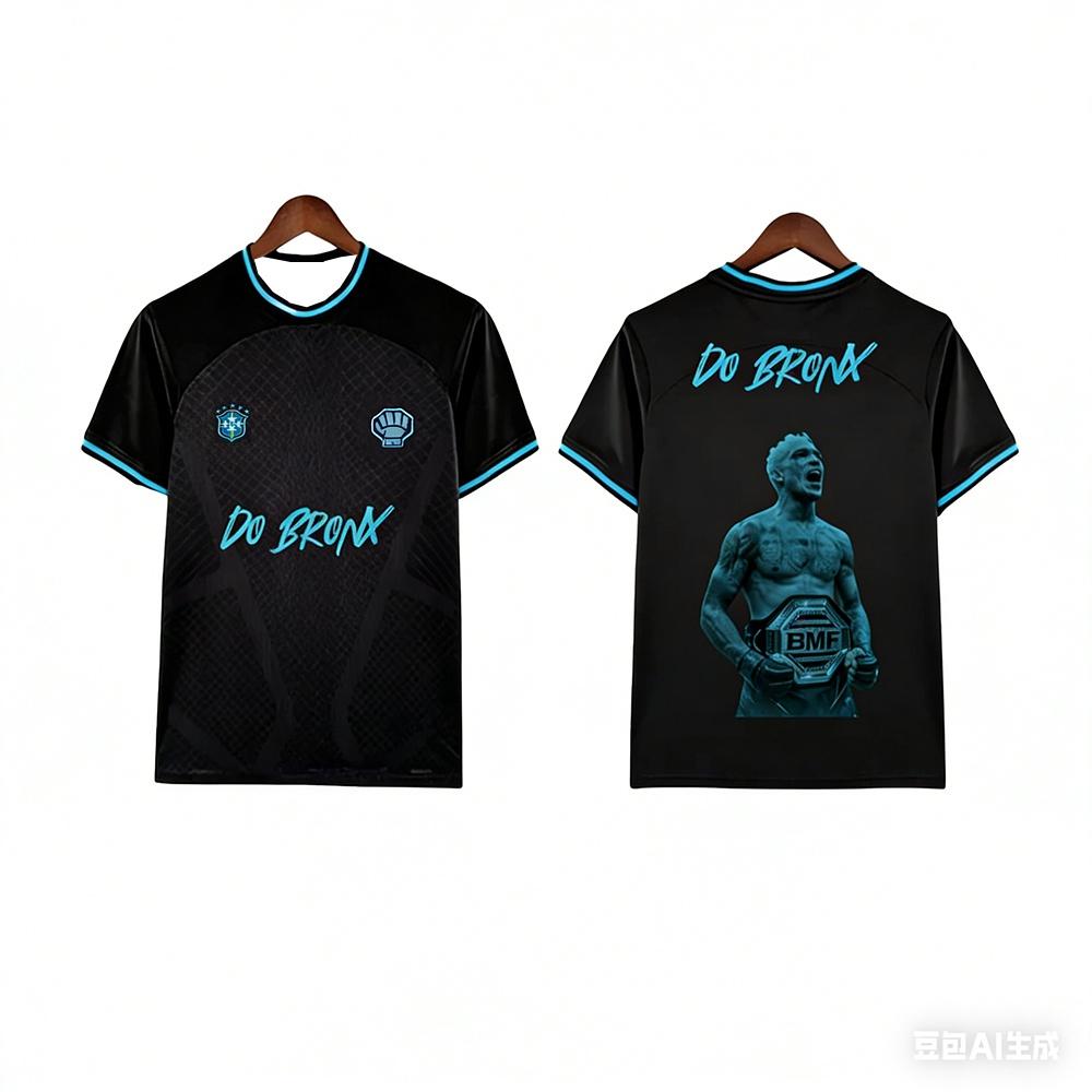 Do Bronx Charles Oliveira Sommer Herren BMF Sportshirt Übergröße Atmungsaktiv Schnelltrocknend MMA Training Fitness Boxen T-Shirt M black