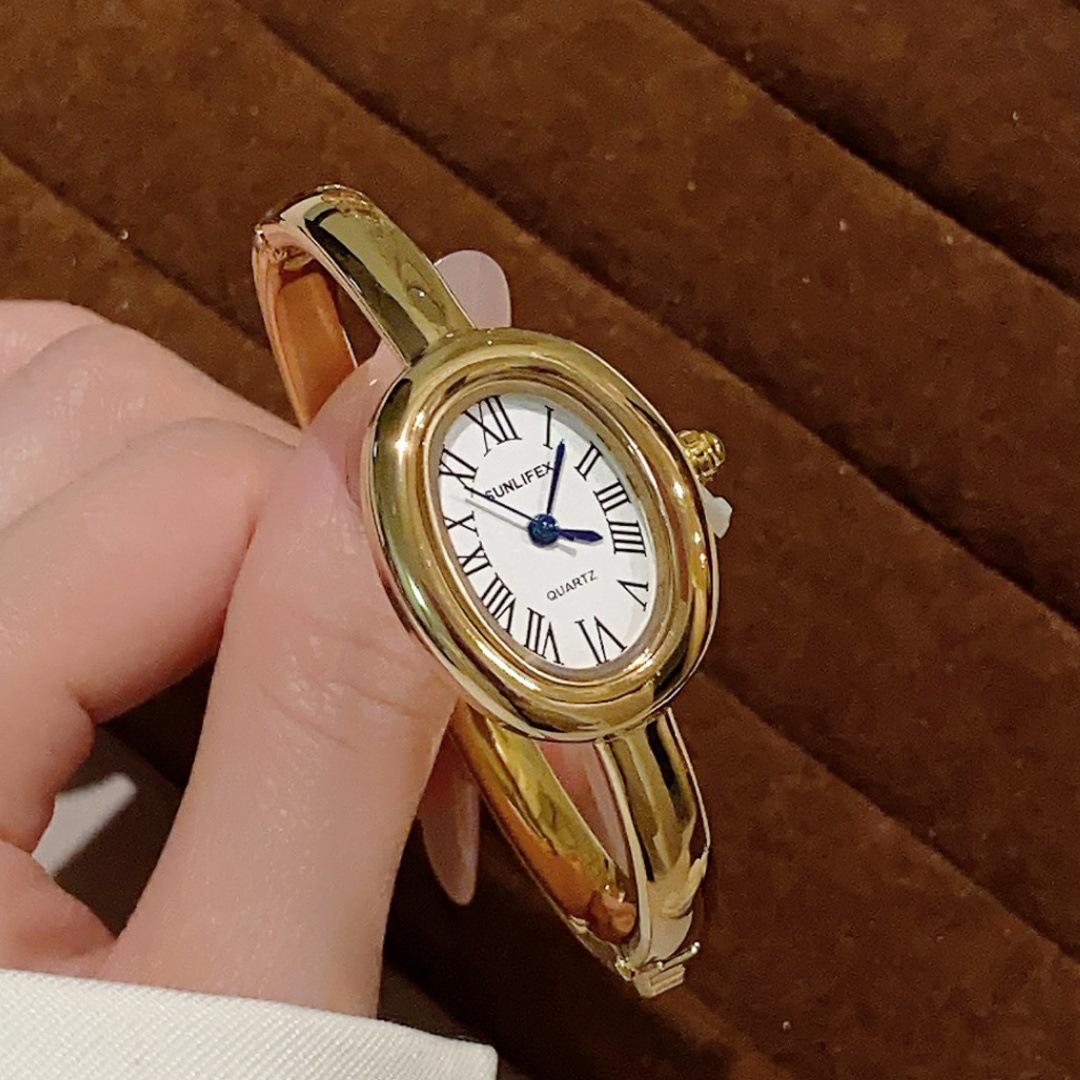 SUNLIFEX Damen-Quarzuhr im Cartier-Stil mit römischen Ziffern und Armbanddesign