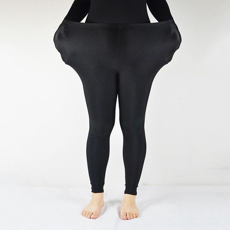 Große Größen, Gewicht 40–115 kg, Damen-Leggings mit elastischem Bund, lässige Leggings, große Shinny-Leggings, hohe Stretch-Leggings, Turnhose, Workout, Workout-Leggings 5XL schwarz