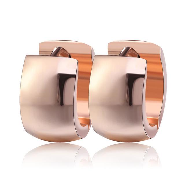 3-farbige Ohrringe für Frauen, Edelstahl-Ohrring, Party-Schmuck, einfache Roségold-Ohrringe rose gold