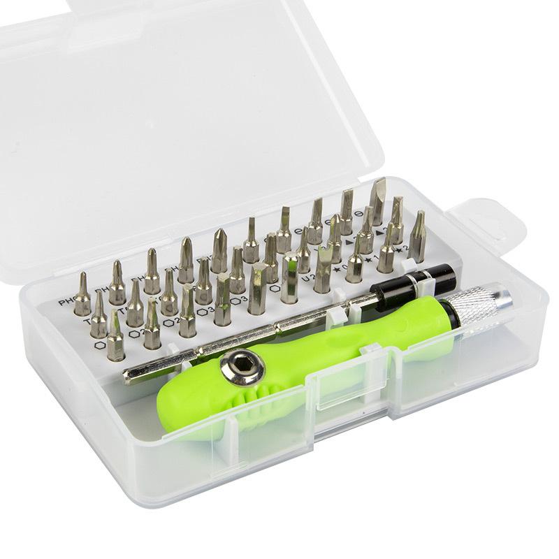 Mini 32-in-1 Präzisionsschraubendreher-Set Magnetische Bits Reparaturwerkzeug-Set Schraubendreher-Bit-Set Telefon Mobil IPad Kamera Wartung gray