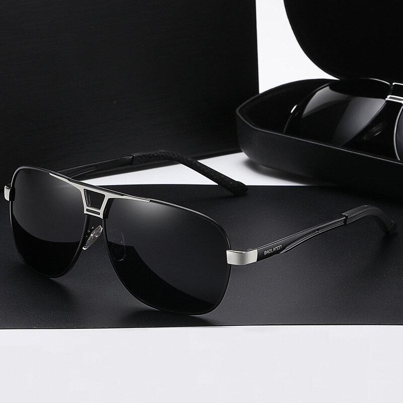 Herren Photochrome Sonnenbrille Autofahren Vintage Schwarz Pilot nicht polarisierte Sonnenbrille UV400 silber grau