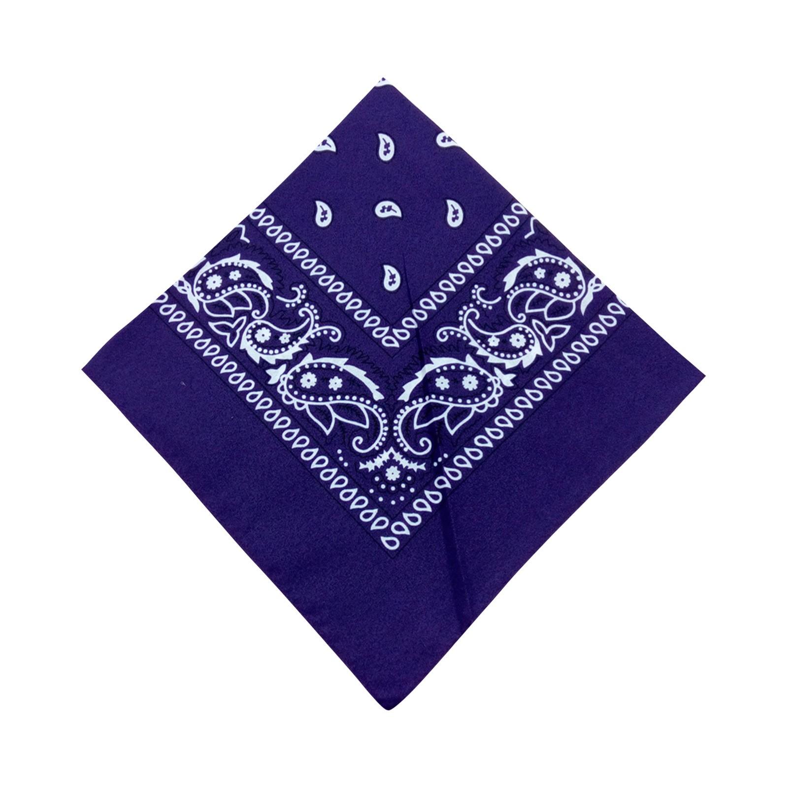 Baumwolle New Tie-Dyed Kopftuch Paisley Scroll Bandana Tie-Dyed Square One Size violett