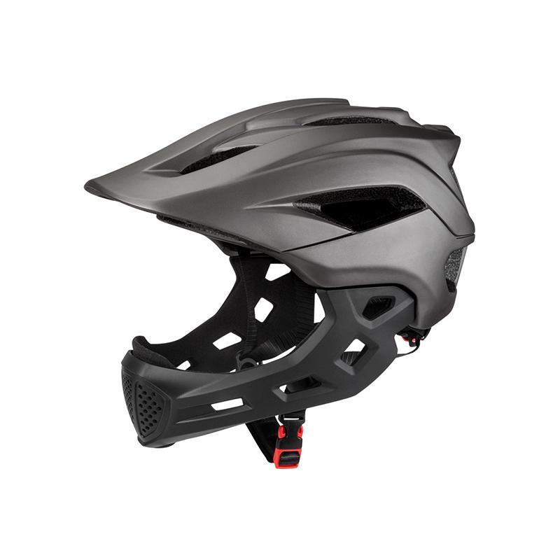 Kinder Vollgesichts-Fahrradhelm 2-in-1 Abnehmbar Leicht für Radfahren Skateboard Roller, Verstellbarer MTB BMX Helm für Jungen Mädchen Alter 4-10 graue