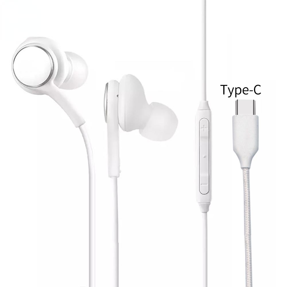 Universeller kabelgebundener Kopfhörer vom Typ C, In-Ear-Rauschunterdrückung, kabelgesteuertes Stereo-Deep-Bass-Tuning, 3,5-mm-Headset für Smartphones weiß