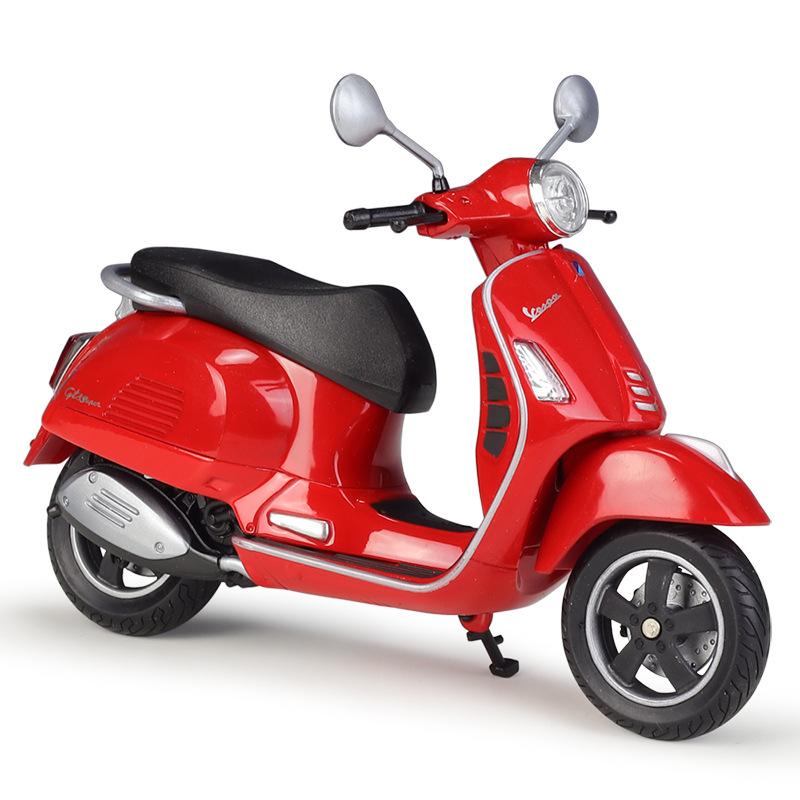 WELLY 1/12 2020 Vespa GTS Super Legierung Freizeit Motorrad Modell Metall Straßen Motorräder Modell Simulation Kinderspielzeug Geschenk rot