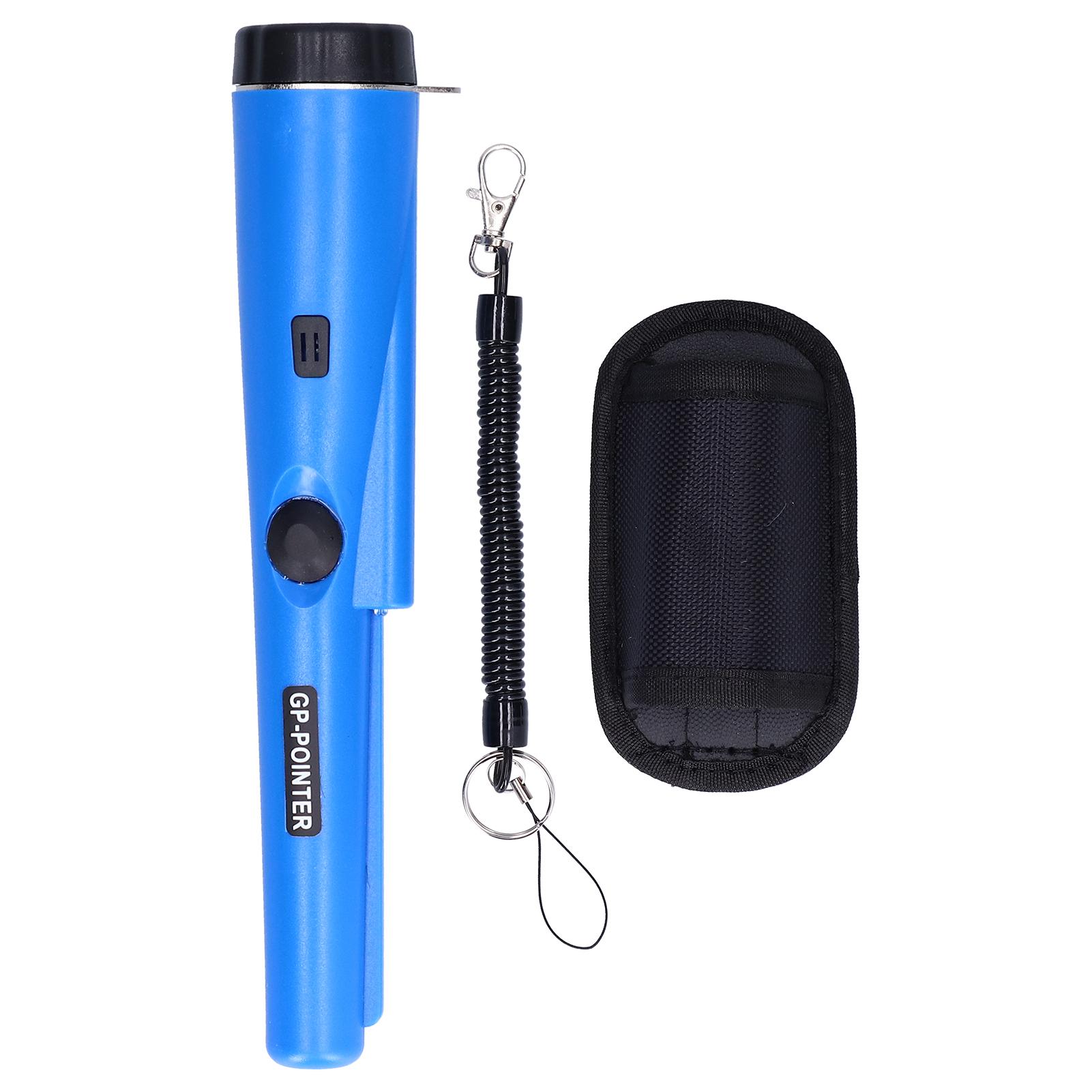 Metalldetektor Professionell Tragbar Wasserdicht Handheld Metalldetektor mit LED Licht Hellblau blau