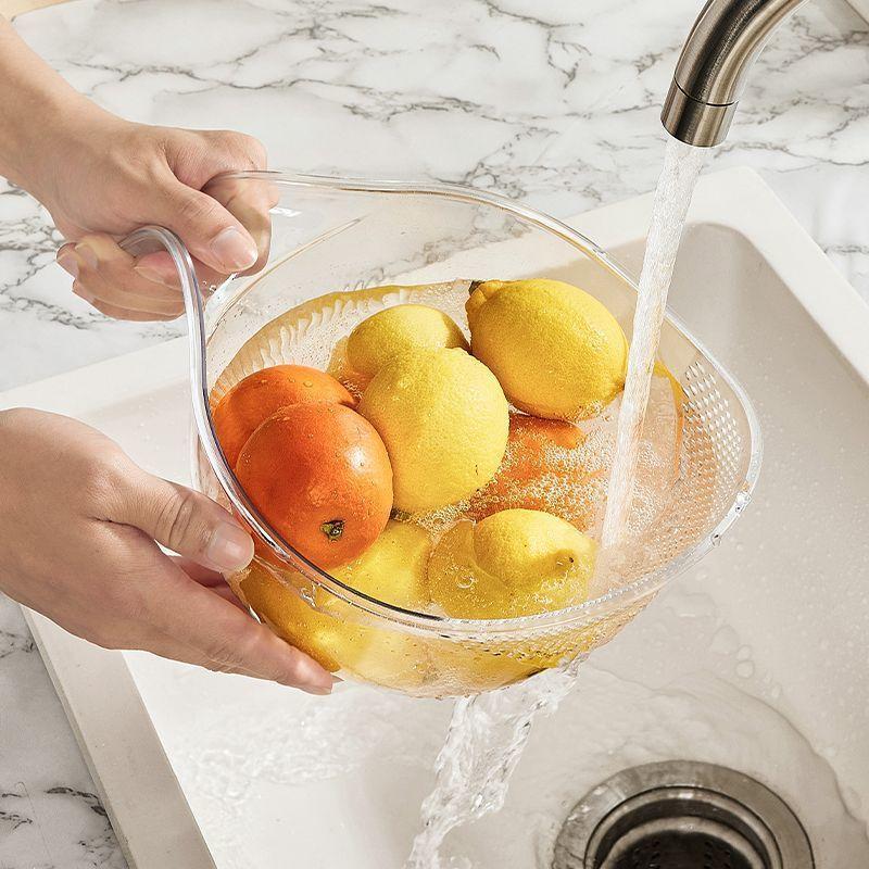 1Pc Multifunktionale Ablauf Korb Ablauf Schüssel Haushalt Spüle Gemüse Becken Küche Reis Waschen Sieb Obst Platte 1PCS weiß