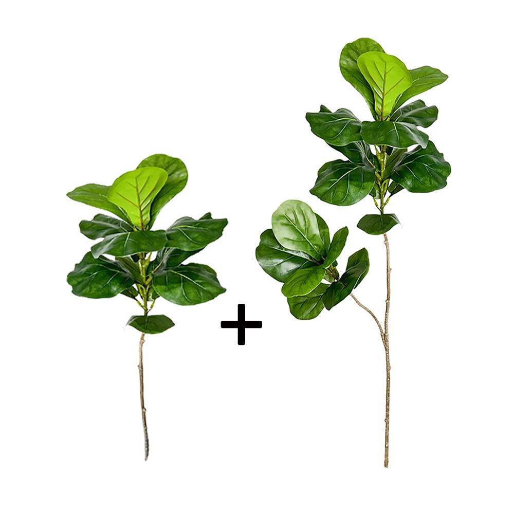 70-135cm Großer Künstlicher Feigenbaum Fake Gummipflanzen Ast Plastik Geigenblätter für Haus Garten Innen Außen Dekoration