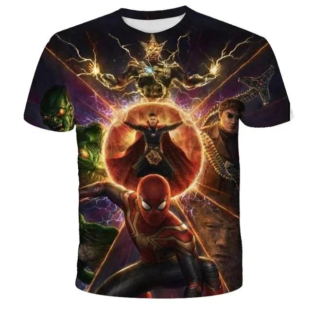 Neues Spiderman T-Shirt Jungen Marvel Aufdruck T-Shirt Unisex Avengers T-Shirt Kleidung Kinder Cartoon Oberteil Für 4 6 8 10 Jahre Kinder Geburtstagskleidung 120 grün