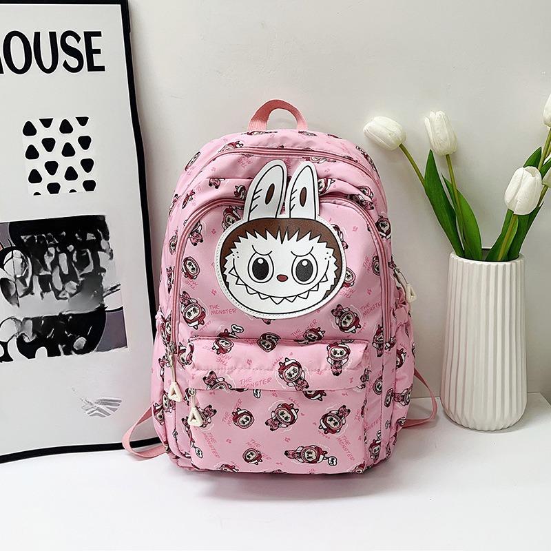 Neue Labobo Junior High School Schultaschen Niedliche Cartoon Lastreduzierung Mädchen Rucksäcke Hochwertiges Nylon Wasserdicht Doppelschulter Büchertasche rosa