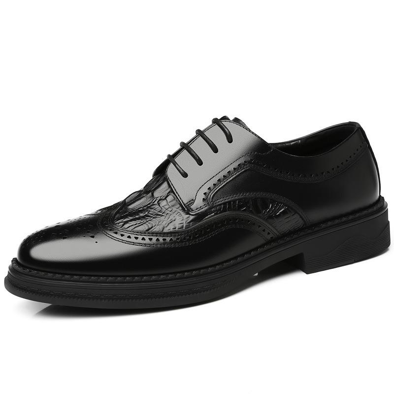 Luxus Herren Brogue Schuhe Herren Anzug Schuhe Lässig Formale Business Lederschuhe Herren braun Hochzeitsschuhe Italienische Kleid Bankettschuhe 42 schwarz