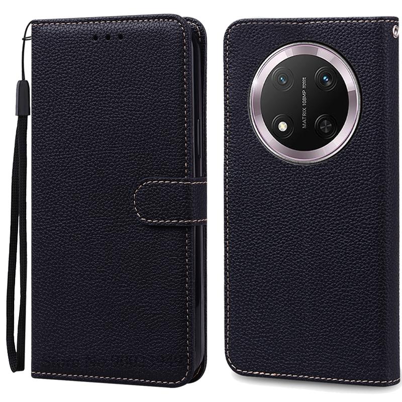 Für Honor Magic 7 Lite Hülle Brieftasche Leder Klapphülle Für Honor Magic7 Lite 5G Hülle Handy Coque Für Honor Magic 7 Lite Hülle Etui Honor Magic 7 Lite schwarz