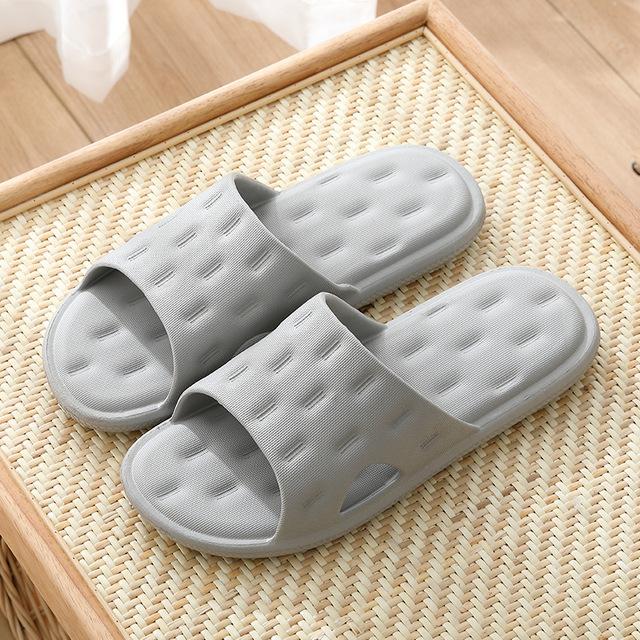Damen Rutschfeste Erhöhte Weiche Bequeme Pantoletten Damen Hausschuhe Badeschuhe Zuhause Dicke Plateausandalen Hausschuhe 44-45 grau
