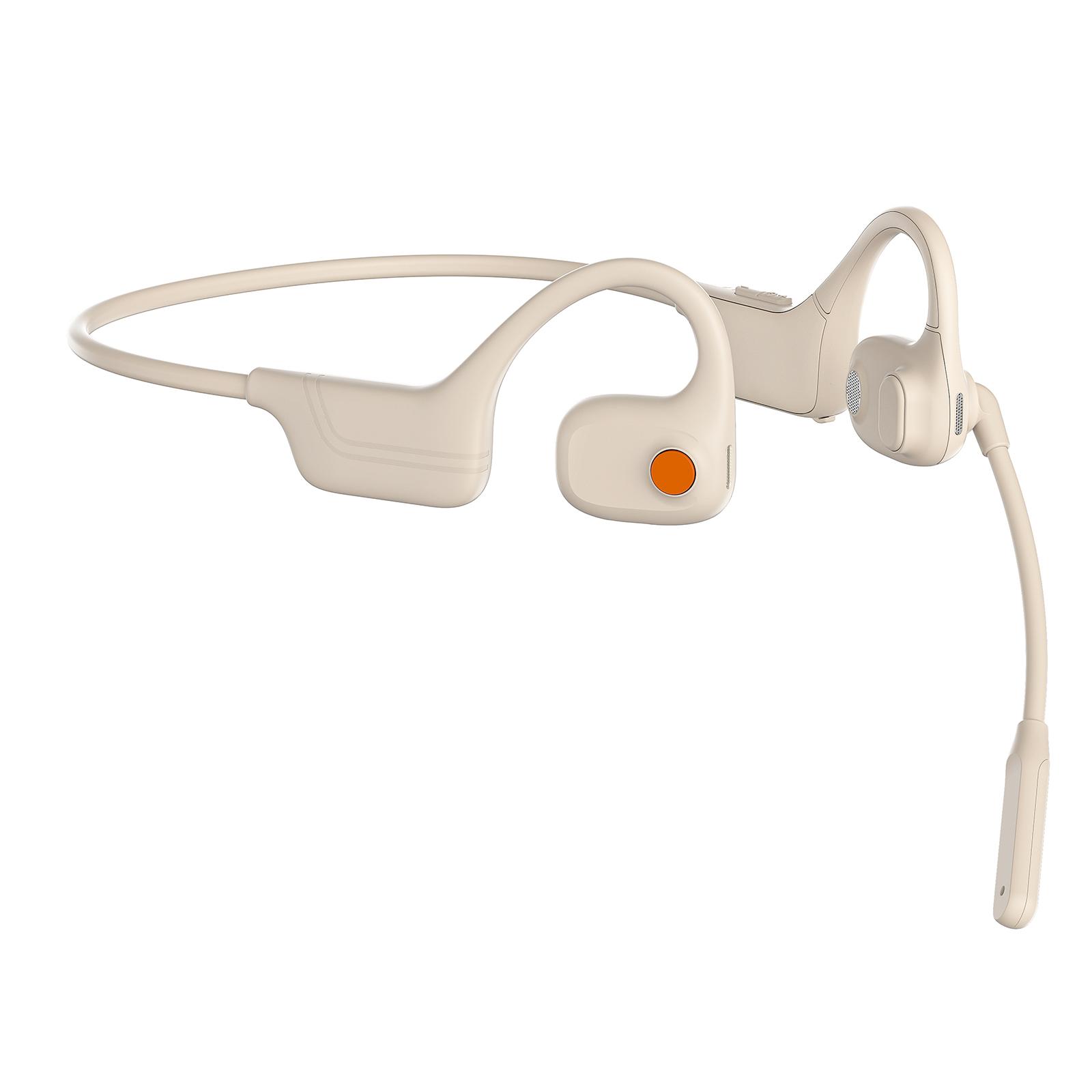 DG09 Knochenleitung Headset Open Talk Noise Cancelling BT Headset Mark bar 270 grad rotation Lange beige