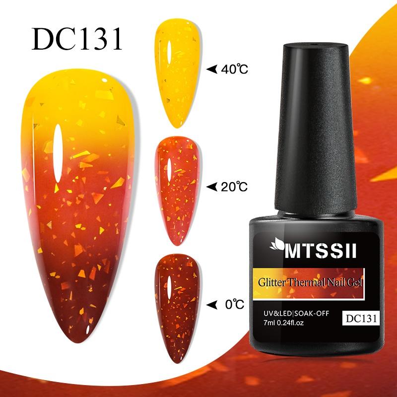 MTSSII 7 ml Goldglitter Thermal Nail Gel Polish Temperatur Farbwechsel Gel Polish Semi Permanent Soak Off UV Gel