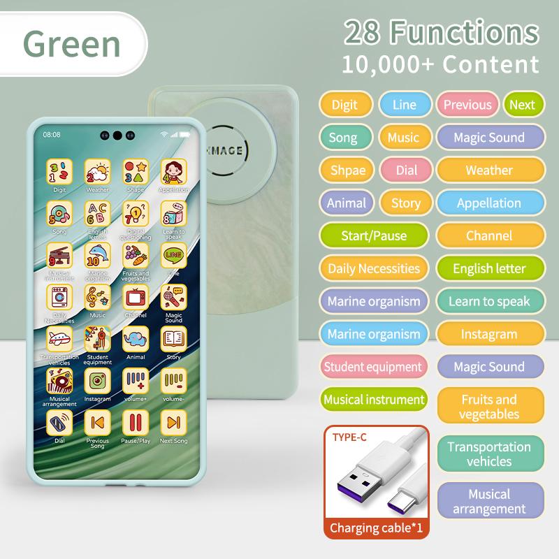 Baby Telefon Spielzeug Simulation Musik Sound Telefon Spielzeug Kleinkind Puzzle Frühen Bildung Spielzeug Telefon Handy Modell Spielzeug Geschenke grün