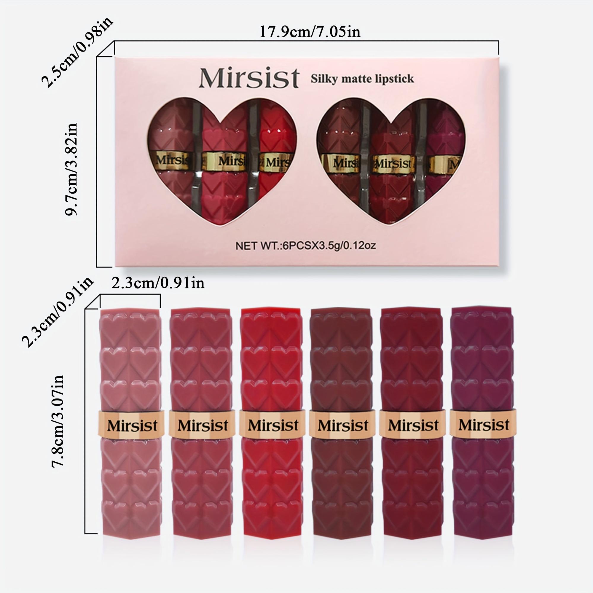 6 Stück Matt Lippenstift Set Lang anhaltend Wasserdicht Leichte Farbe Nicht klebend Tasse Lipgloss Lippenstift Make-up 6pcs