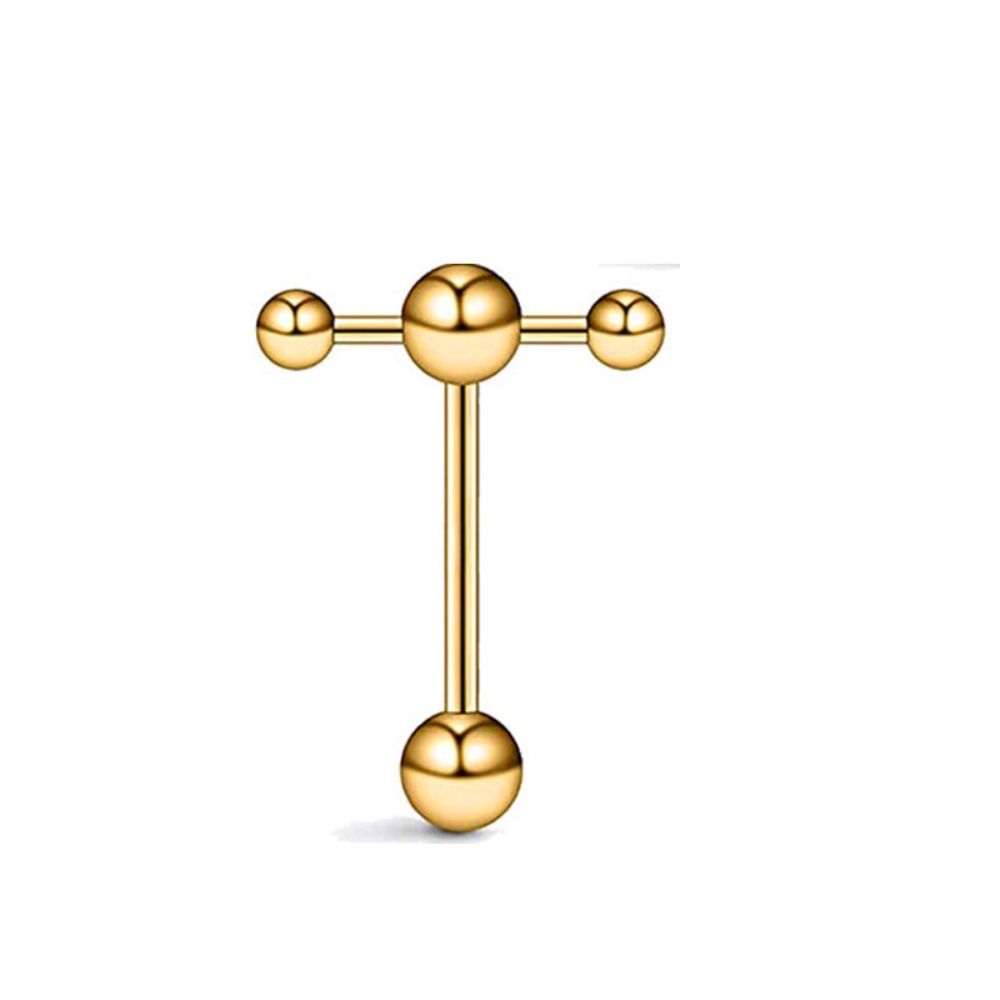 Kreativer Frauen Zungenpiercing Edelstahl Zungenpiercings Zungenring Piercing Schmuck Hantel Zungenpiercing Körperschmuck gold
