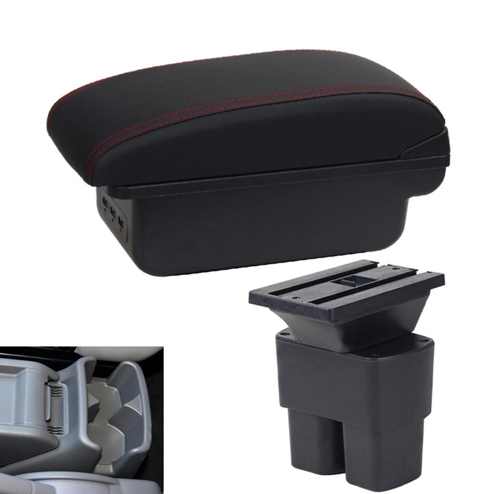 Für Nissan NV200 Evalia Auto Armlehne Box Central Store Inhalt Zubehör Innendetails PU Leder USB Lade 2011-2019 Aschenbecher schwarz/rot