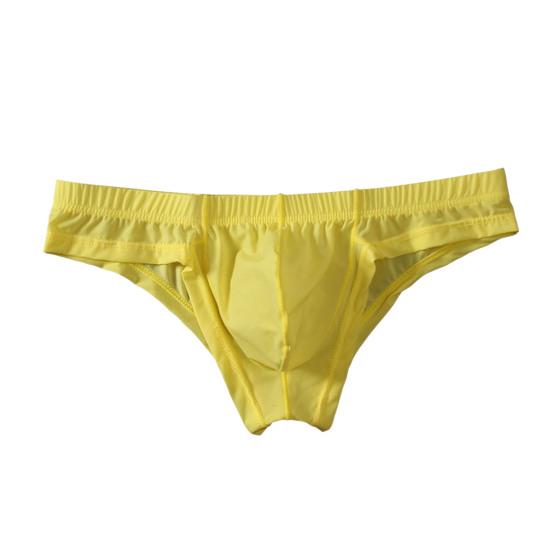Herren Unterhosen Niedrige Taille Dünn Einfarbig Hervorragende Atmungsaktivität U Konvex Elastisch Schnell Trocknend Männliche Slips Alltagskleidung Sport Unterwäsche XL gelb