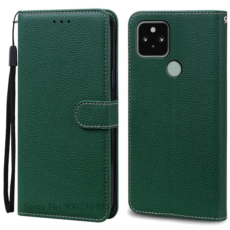 Pixel 5/Pixel 5A Hülle Für Google Pixel 5 Hülle Brieftasche Flip Lederhülle Für Google Pixel 5A Hülle Weiche Silikon Brieftaschenhülle For Google Pixel 5A dunkelgrüne