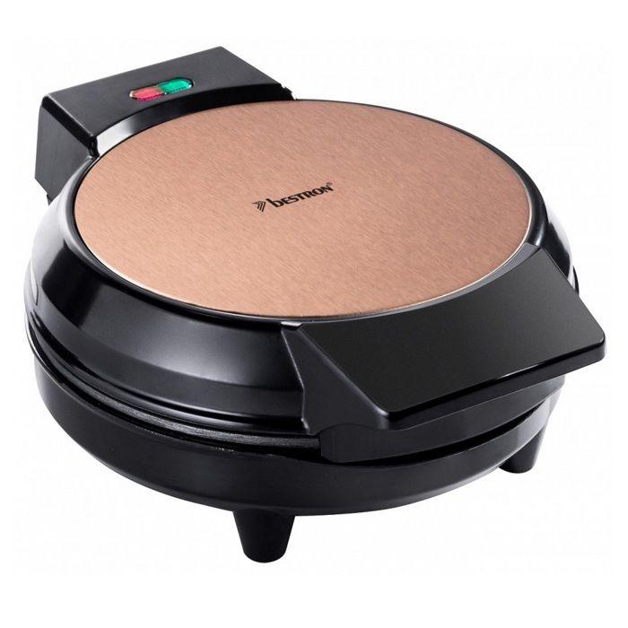 Bestron Waffeleisen für klassische Herz-Waffeln, Waffeleisen mit Antihaftbeschichtung, 700 Watt, Farbe: Kupfer
