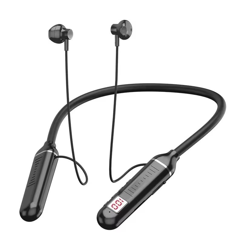 Semi-In-Ear-Kopfhörer mit hängendem Hals, Bluetooth 5.2, Nackenbügel-Kopfhörer, TWS, kabellose Sport-Headsets, HiFi-Stereo, LED-Digitalanzeige, wasserdichte Ohrhörer