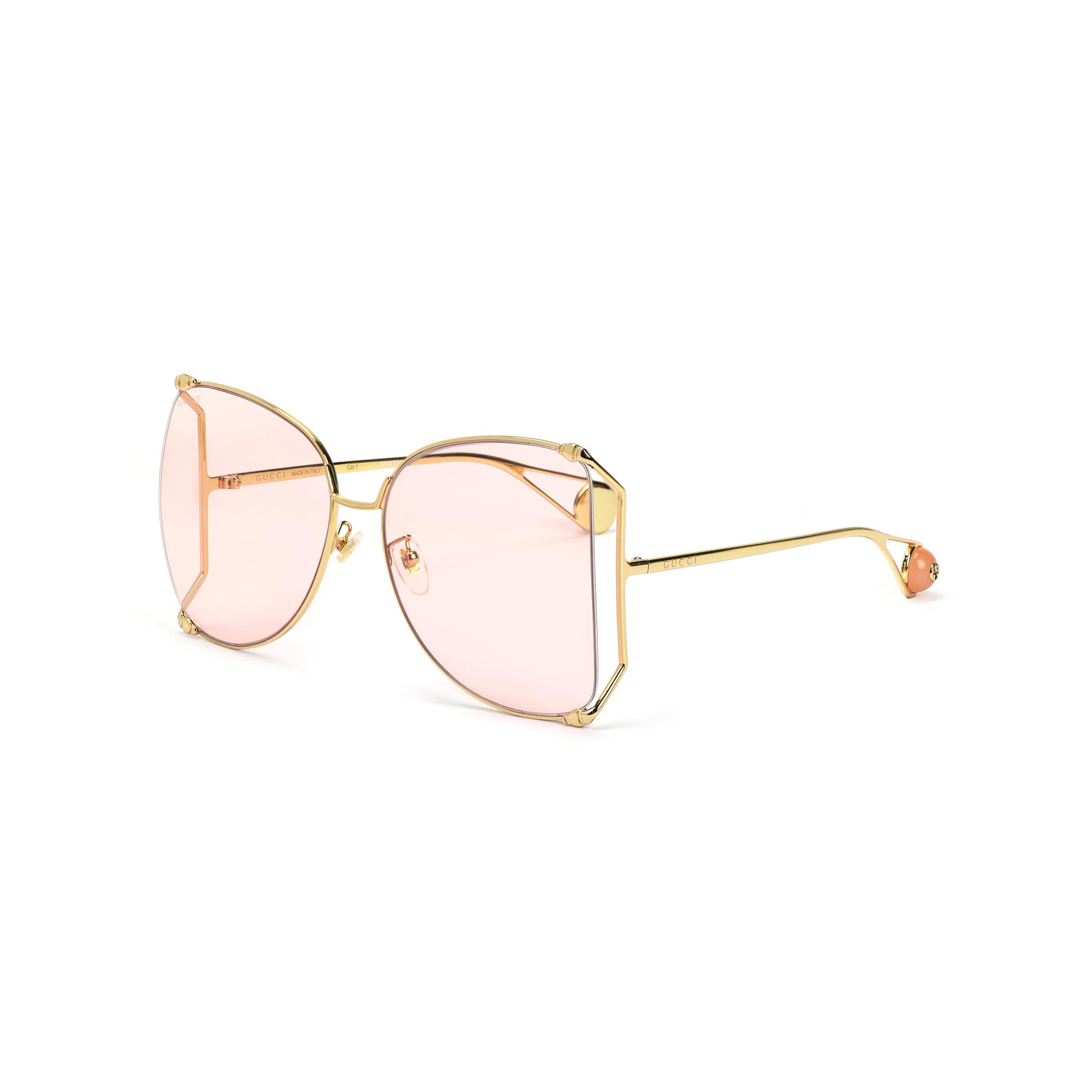 Gucci Icon Marke Design Runde Sonnenbrille Damen Sonnenbrille GG0252S-014 Dust Bag+Eyeglass Case (Random Color)