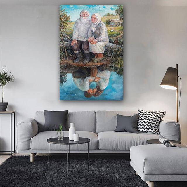 Alte geliebte Paare 5d Diy Diamant Stickerei Diamant Mosaik Diamant Malerei Kreuz Stich 20X30