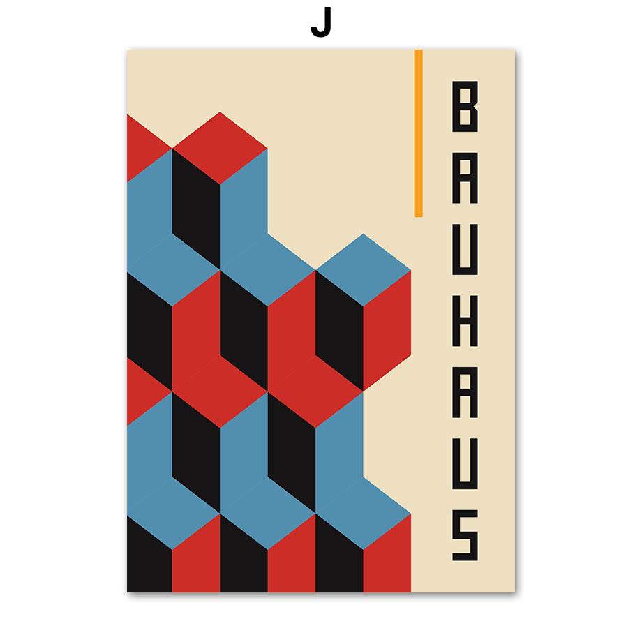 Bauhaus Farbblock Geometrische Figur Abstrakt Wandkunst Poster & Drucke Leinwandmalerei Hotelbar Bilder für Wohnzimmerdekor 21X30cm No Framed