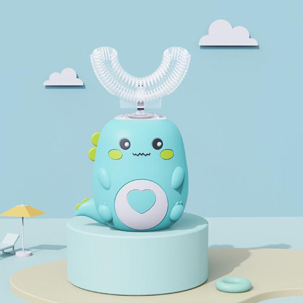 2-6 Jahre U-förmige Schallreinigungs-Zahnbürste Baby-Zahnbürste Zahnputzwerkzeuge grün