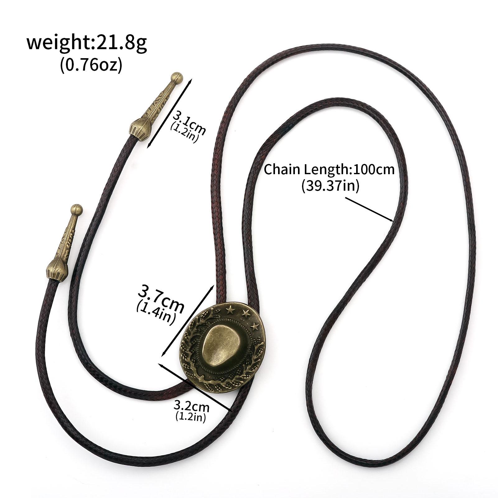Klassische Bolo-Krawatte für Männer Frauen Vintage Hut Anhänger Wikinger Bolotie Halskrawatte Westliches PU-Leder Seil Krawatte Konzert Hemd Krawatte Schmuck black