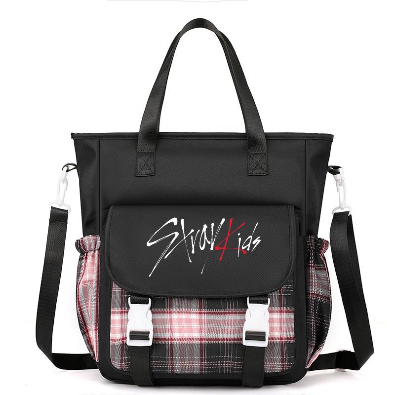 Stray Kids Kombinations-Peripherie-Nachhilfe-Tasche Tragetasche Buch-Tragetasche Grundschultasche Umhängetasche Umhängetasche One size fits all schwarz