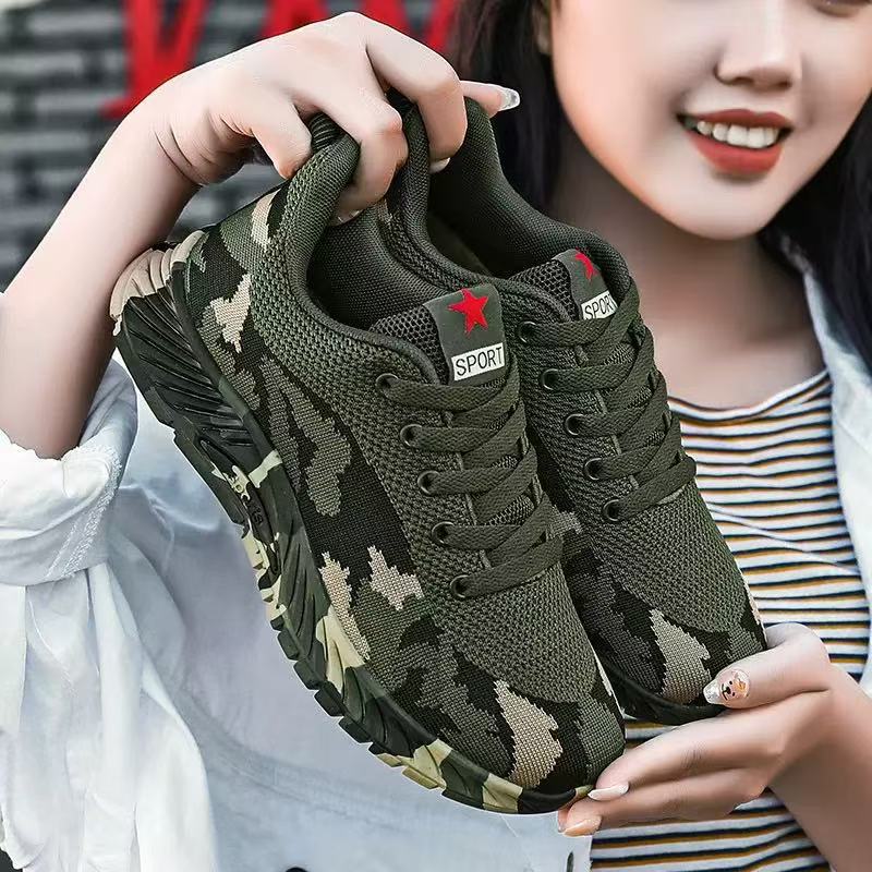 Arbeitsschuhe Tarnschuhe Sportschuhe Studenten-Trainingsschuhe Militär-Trainingsschuhe Befreiungsschuhe 43 grüne tarnfarbe